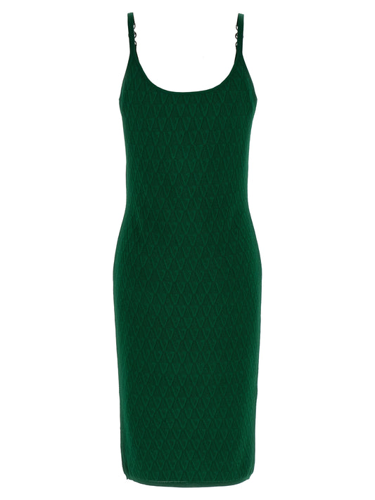 Bicolor Viscose Midi Dress