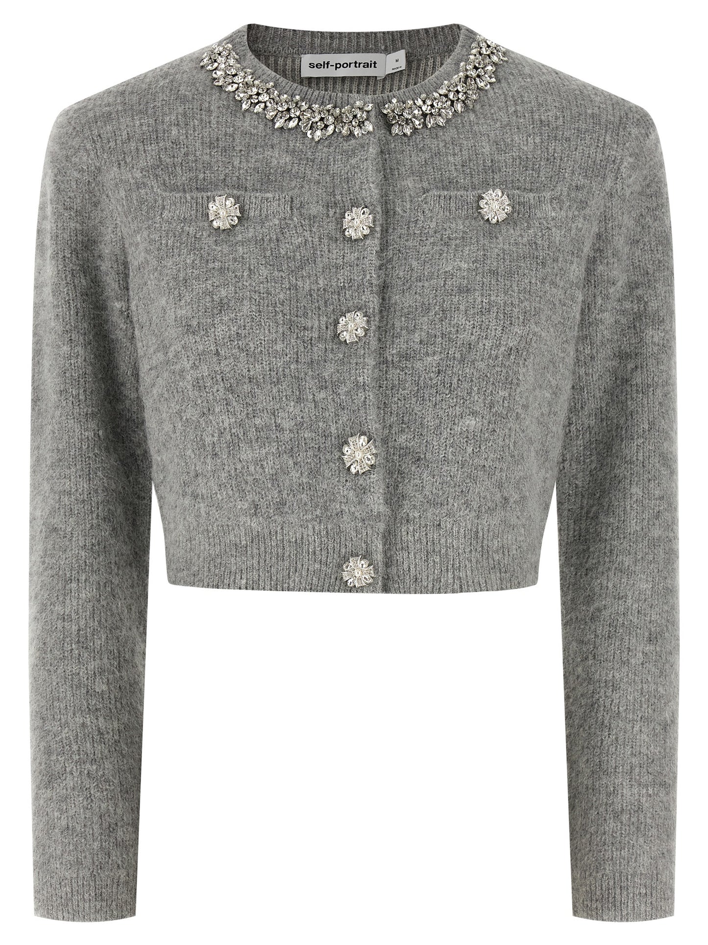 Gray Polyester Cardigan