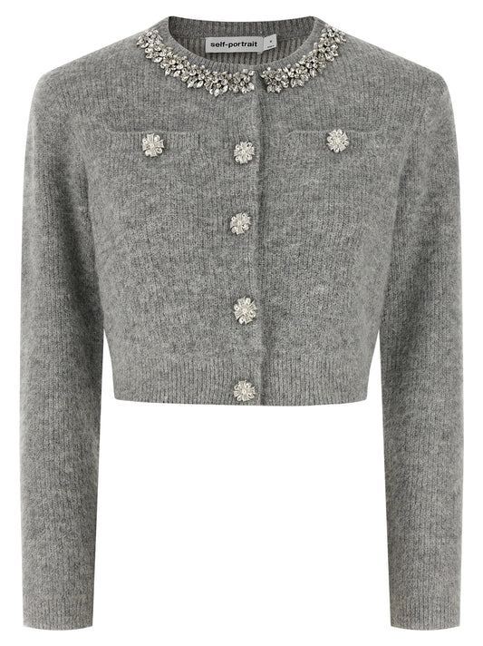 Gray Polyester Cardigan