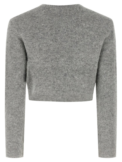 Gray Polyester Cardigan