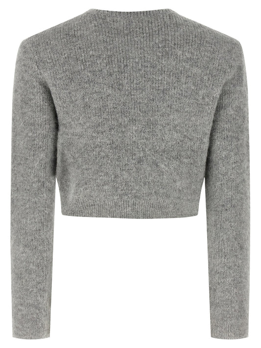 Gray Polyester Cardigan
