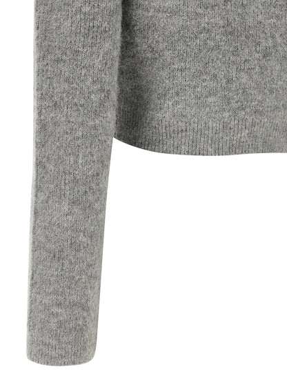 Gray Polyester Cardigan