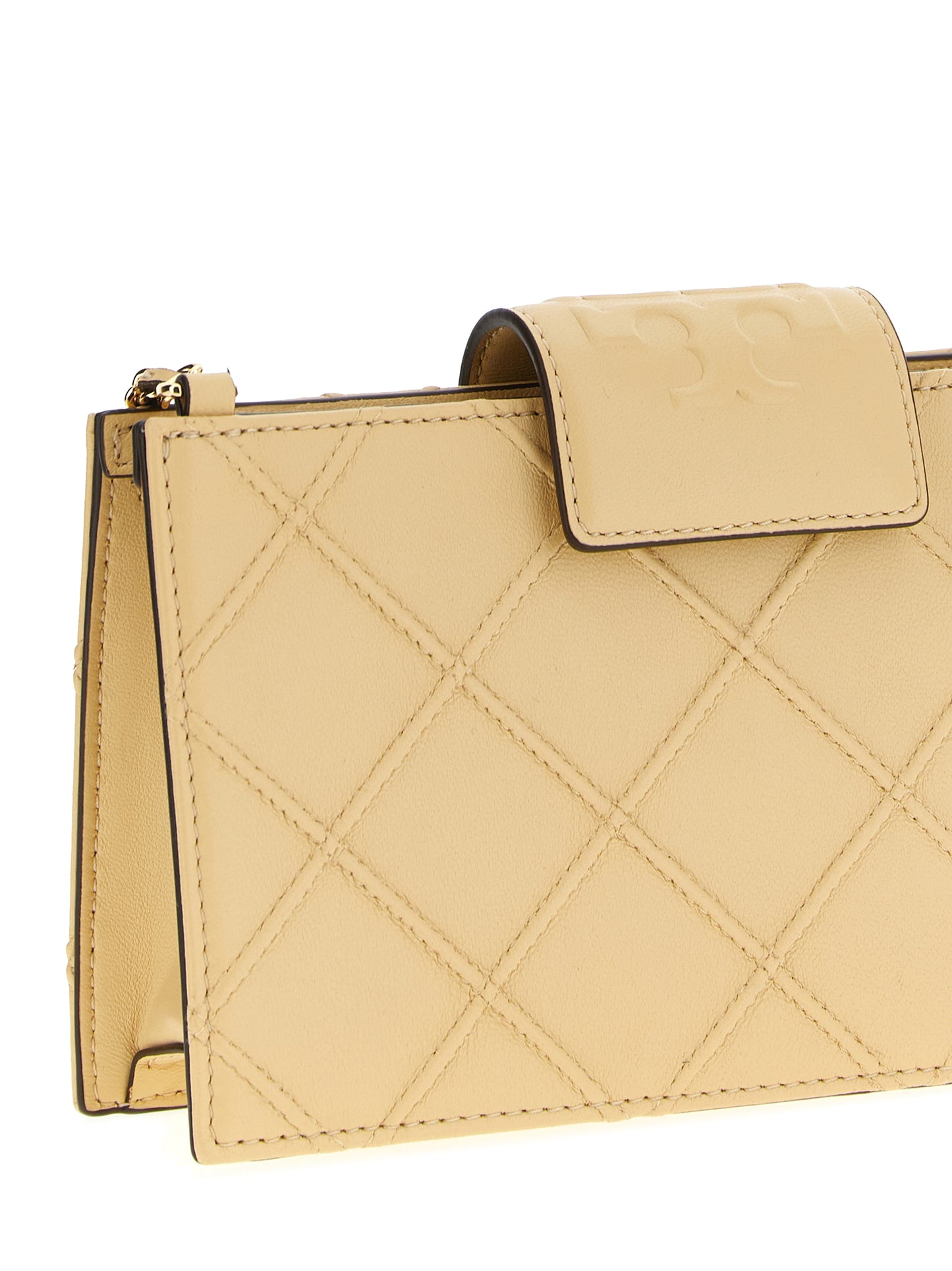 Beige Lamb Leather Cardholder