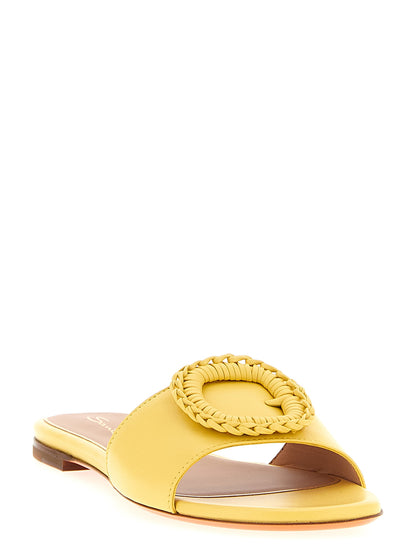 Bicolor Lamb Leather Slides