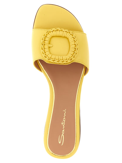 Bicolor Lamb Leather Slides