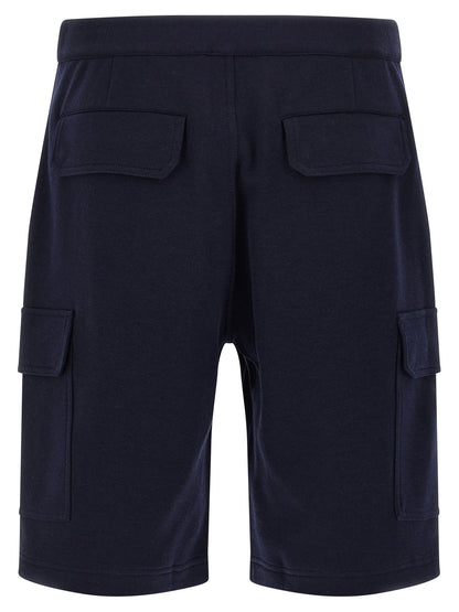 Blue Cotton Bermuda Shorts