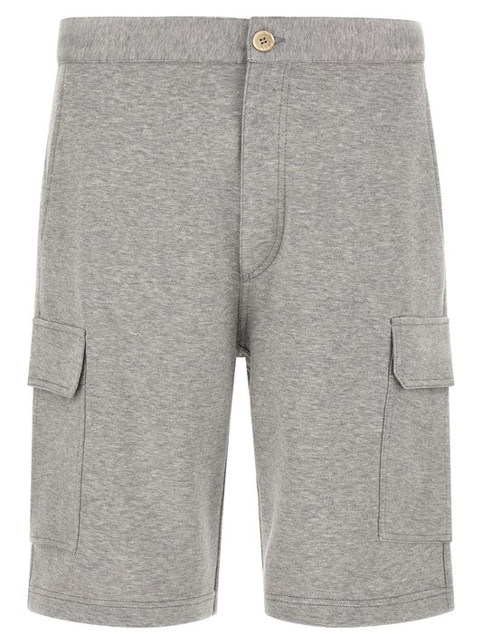 Gray Cotton Bermuda Shorts