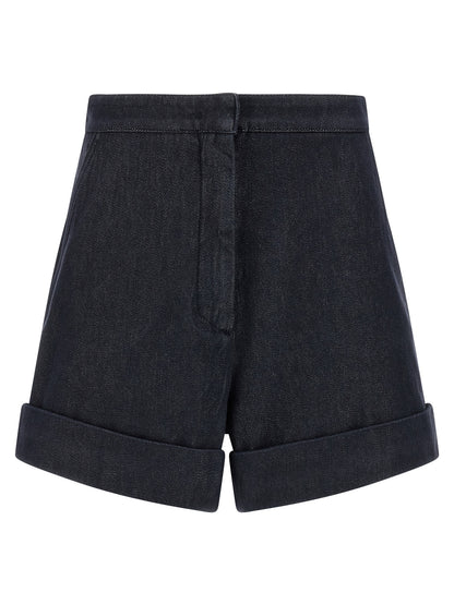 Blue Cotton Bermuda Shorts