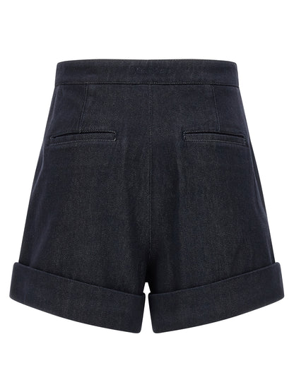 Blue Cotton Bermuda Shorts