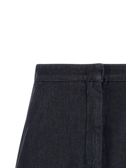 Blue Cotton Bermuda Shorts