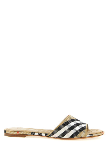 Beige Polyester Slides