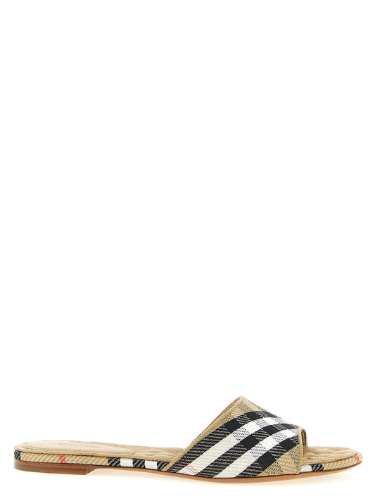 Beige Polyester Slides