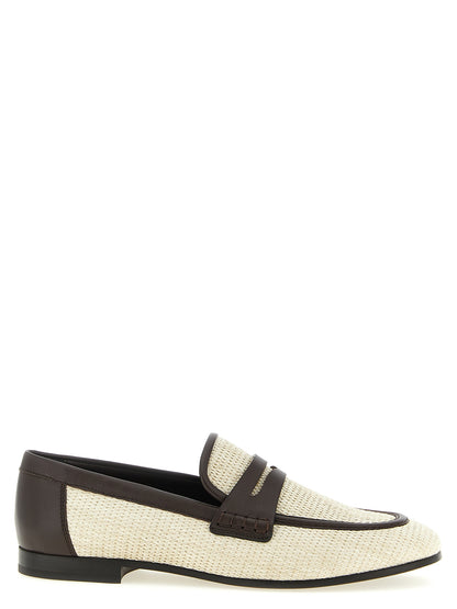 Beige Polyamide Slip-On Loafers