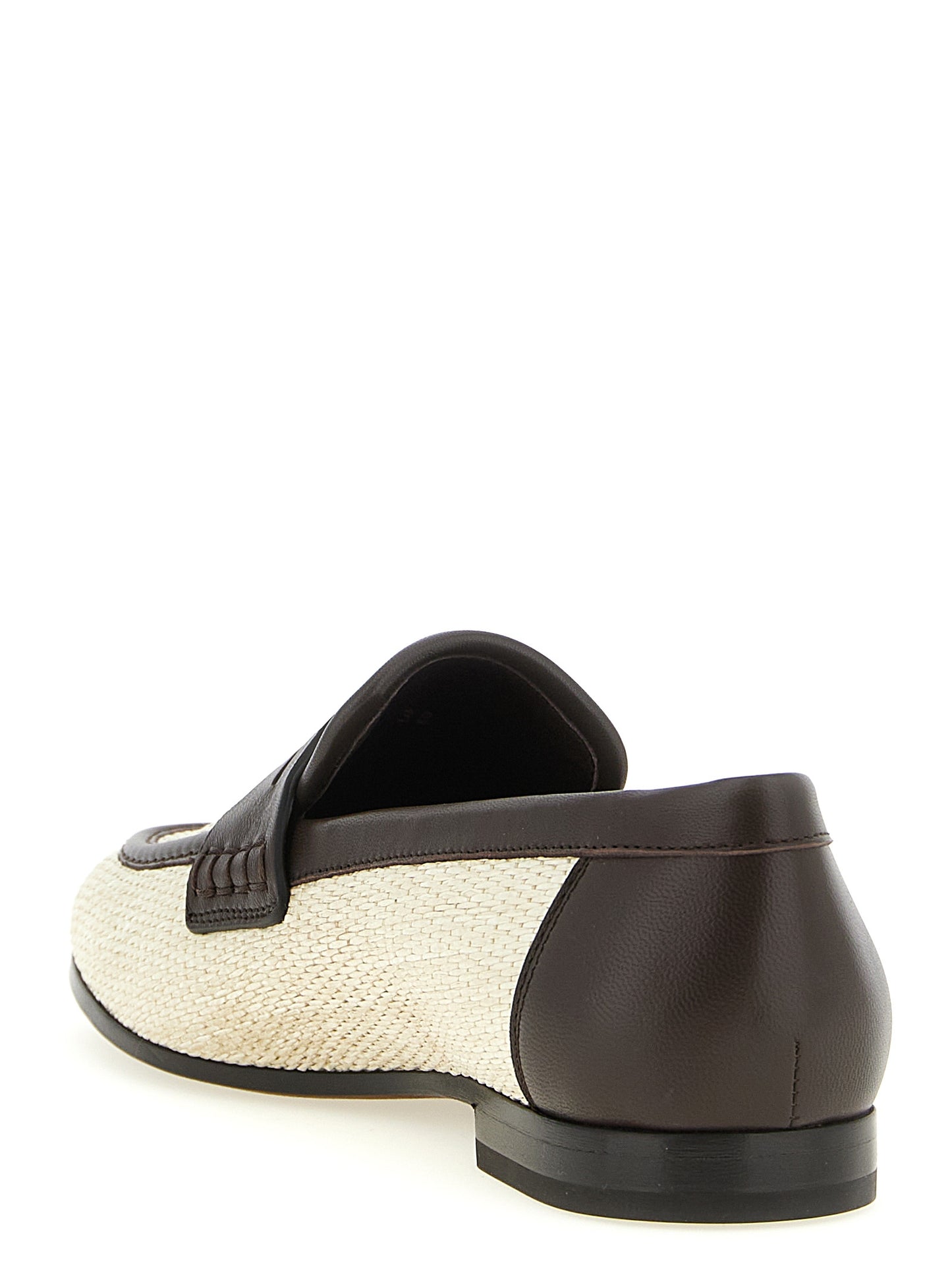 Beige Polyamide Slip-On Loafers