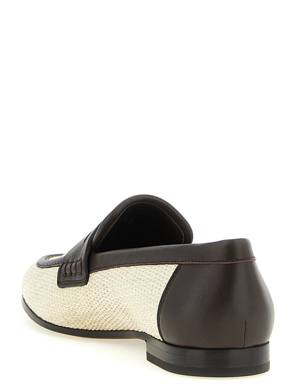 Beige Polyamide Slip-On Loafers