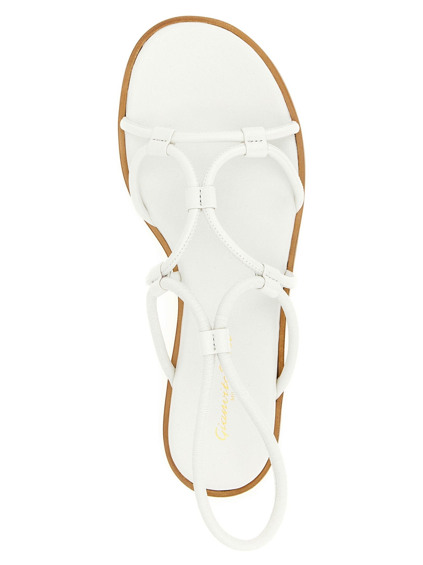White Lamb Leather Flat Sandals