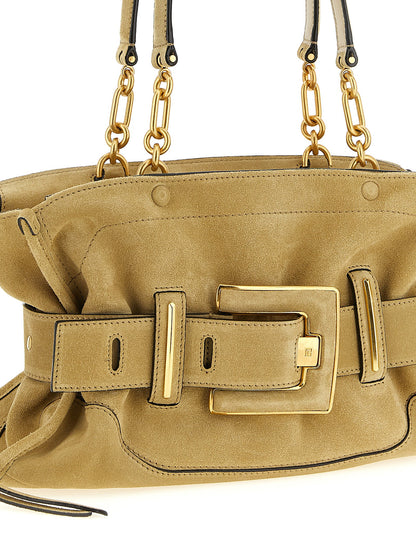 Beige Calfskin Shoulder Bag