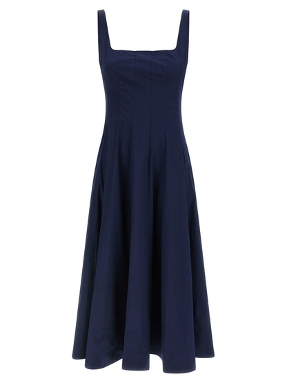 Blue Cotton Midi Dress