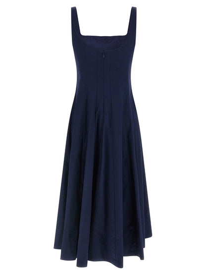 Blue Cotton Midi Dress