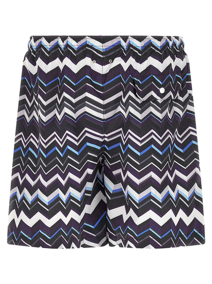 Multicolor Polyester Swim Shorts