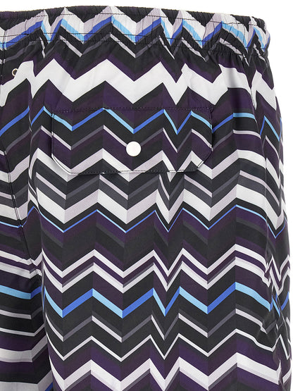 Multicolor Polyester Swim Shorts