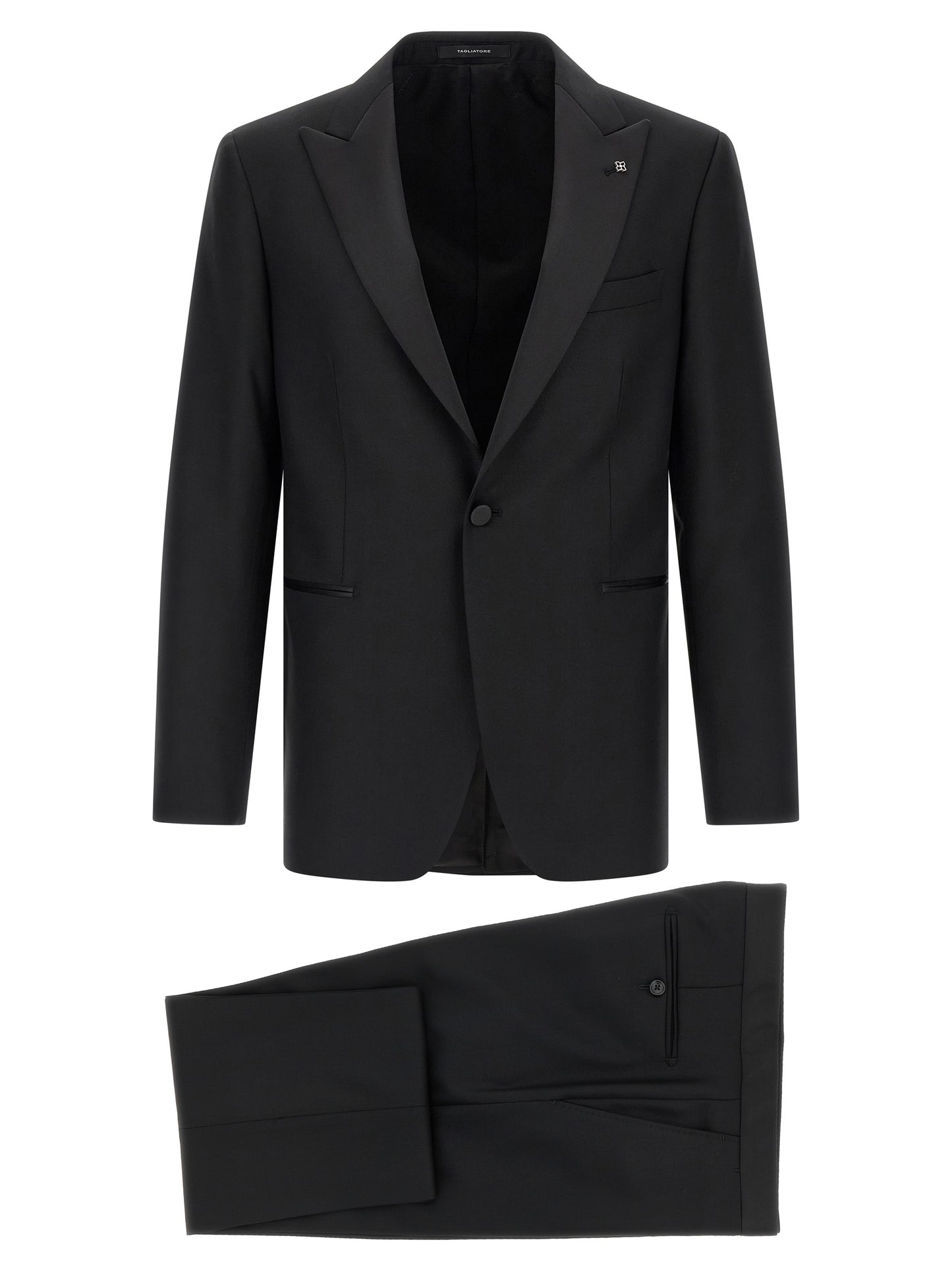 Black Virgin Wool Two-Piece Suit