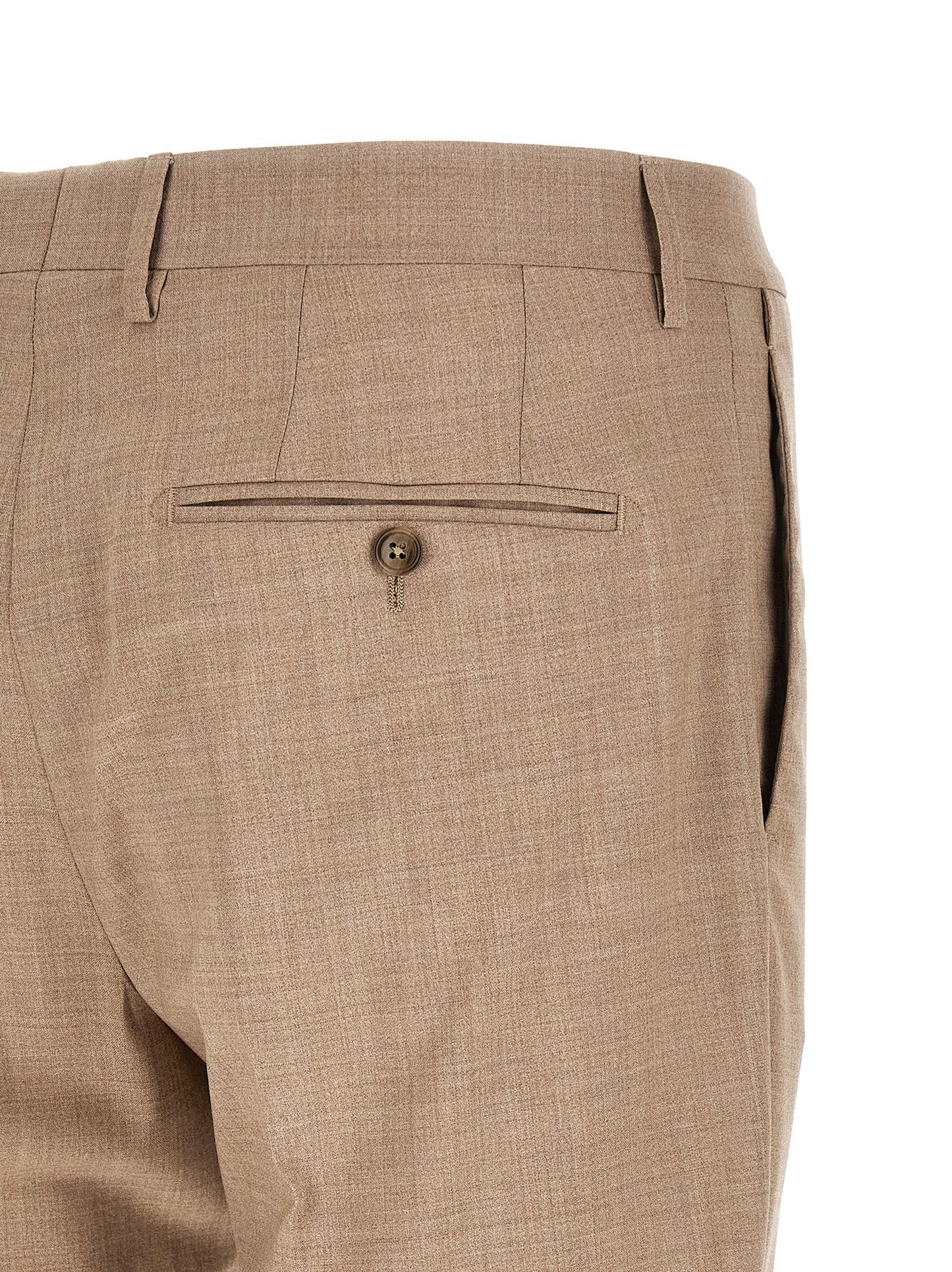 Beige Virgin Wool Two-Piece Suit