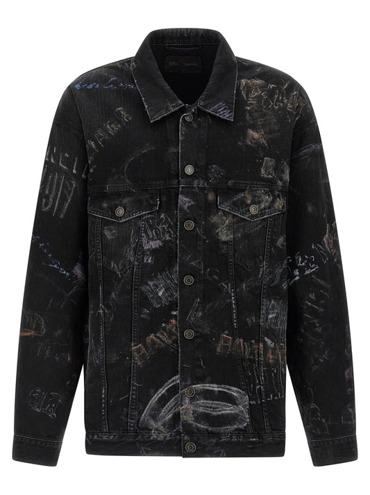 Black Cotton Denim Jacket