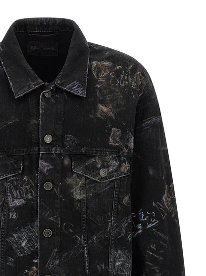 Black Cotton Denim Jacket