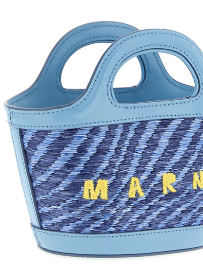 Blue Polyamide Handbag