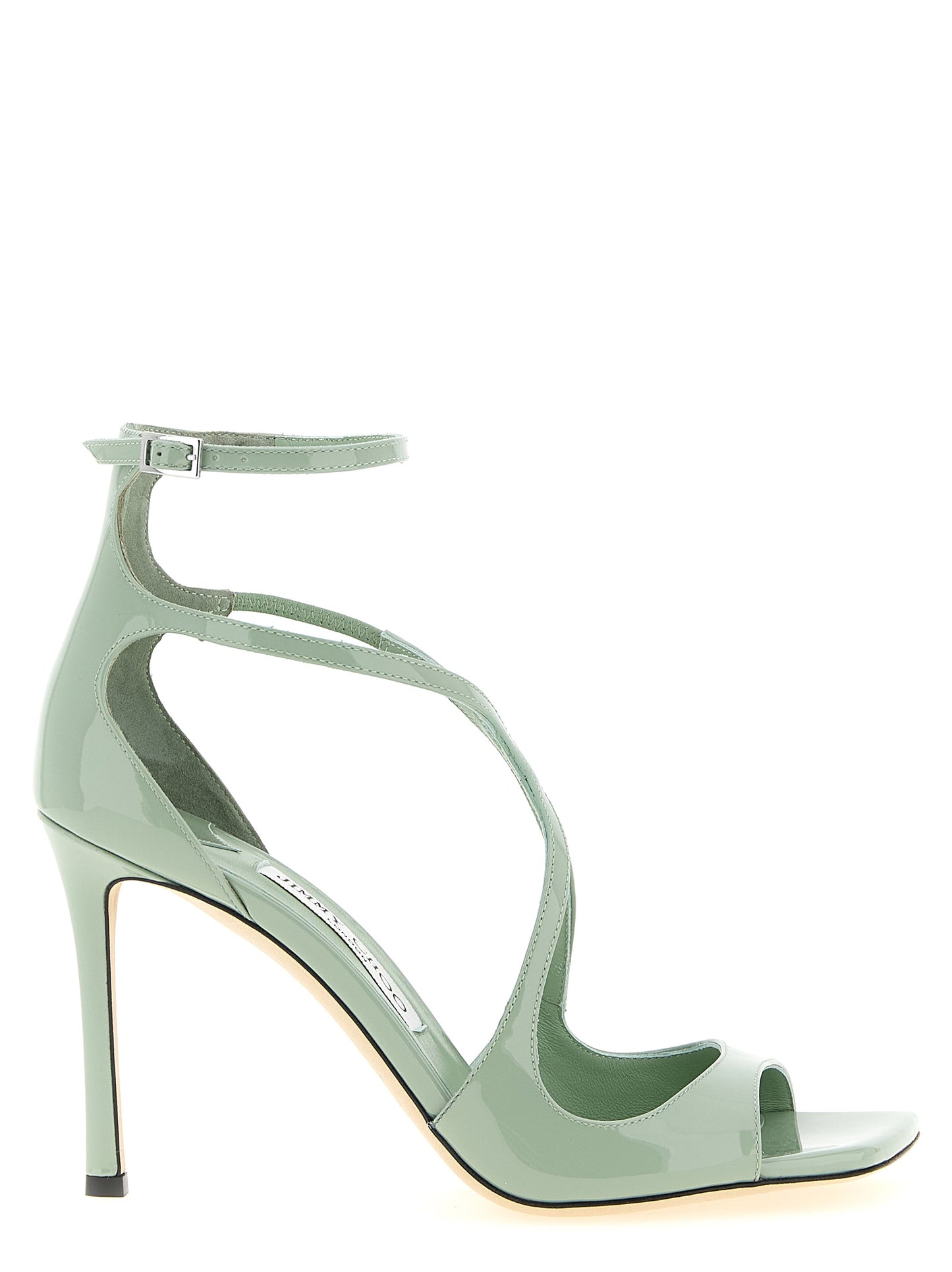 Bicolor Leather Stiletto Heel Sandals