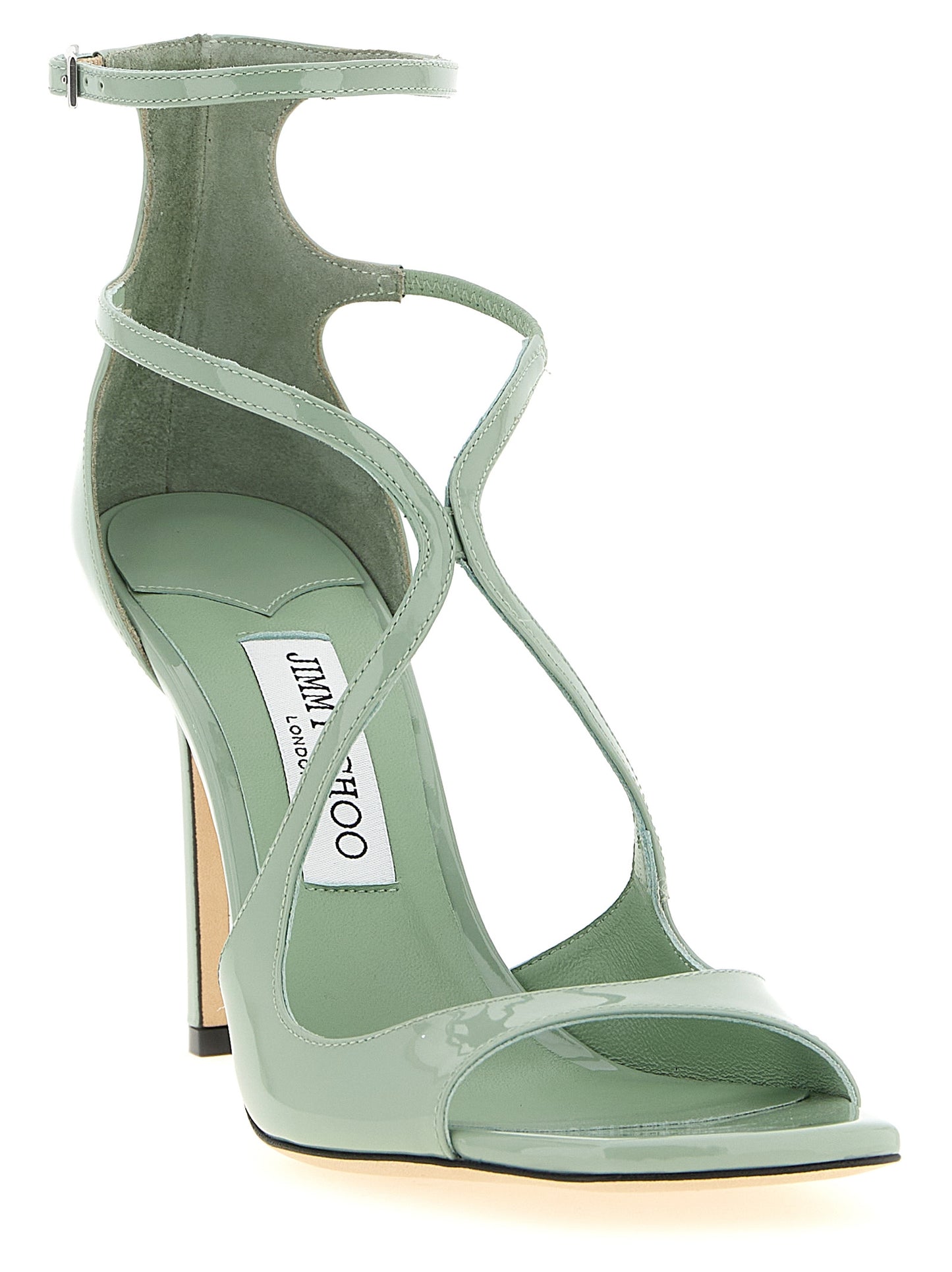 Bicolor Leather Stiletto Heel Sandals