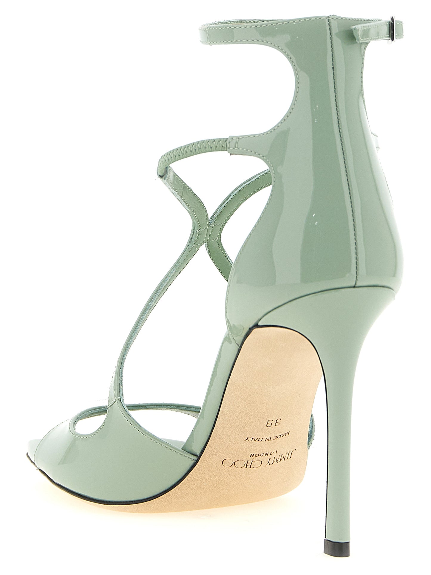 Bicolor Leather Stiletto Heel Sandals