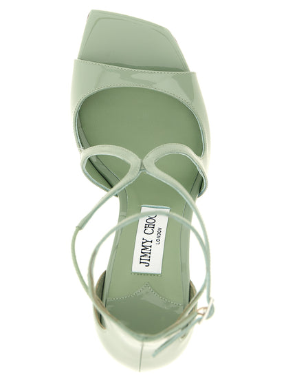 Bicolor Leather Stiletto Heel Sandals