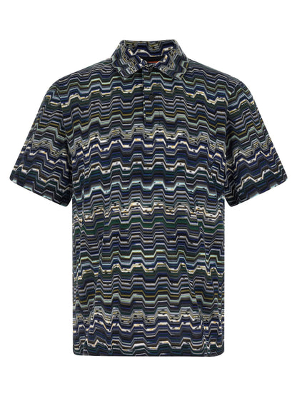 Blue Cotton Polo Shirt
