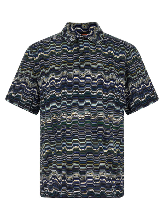 Blue Cotton Polo Shirt