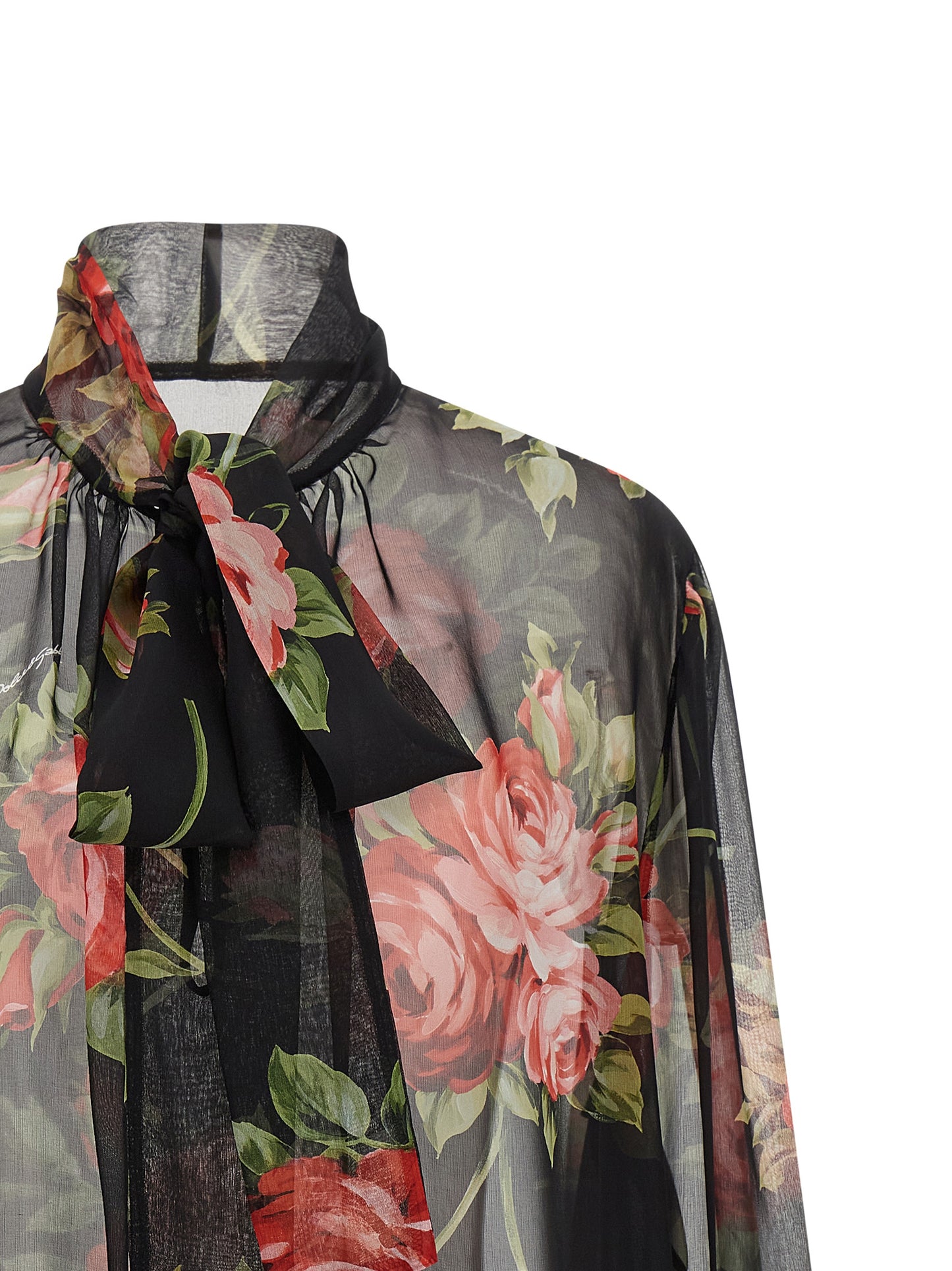 Black Silk Pattern Shirt