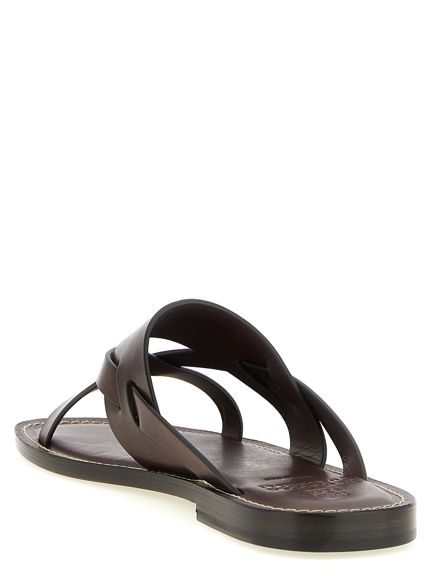 Brown Calfskin Slides
