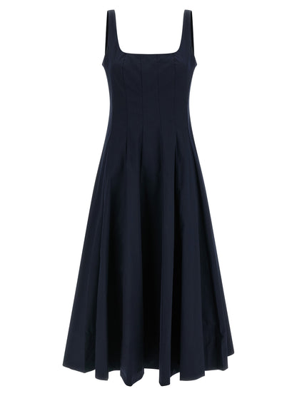 Blue Cotton Midi Dress