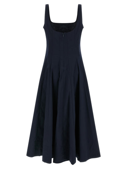 Blue Cotton Midi Dress