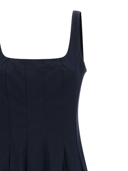 Blue Cotton Midi Dress