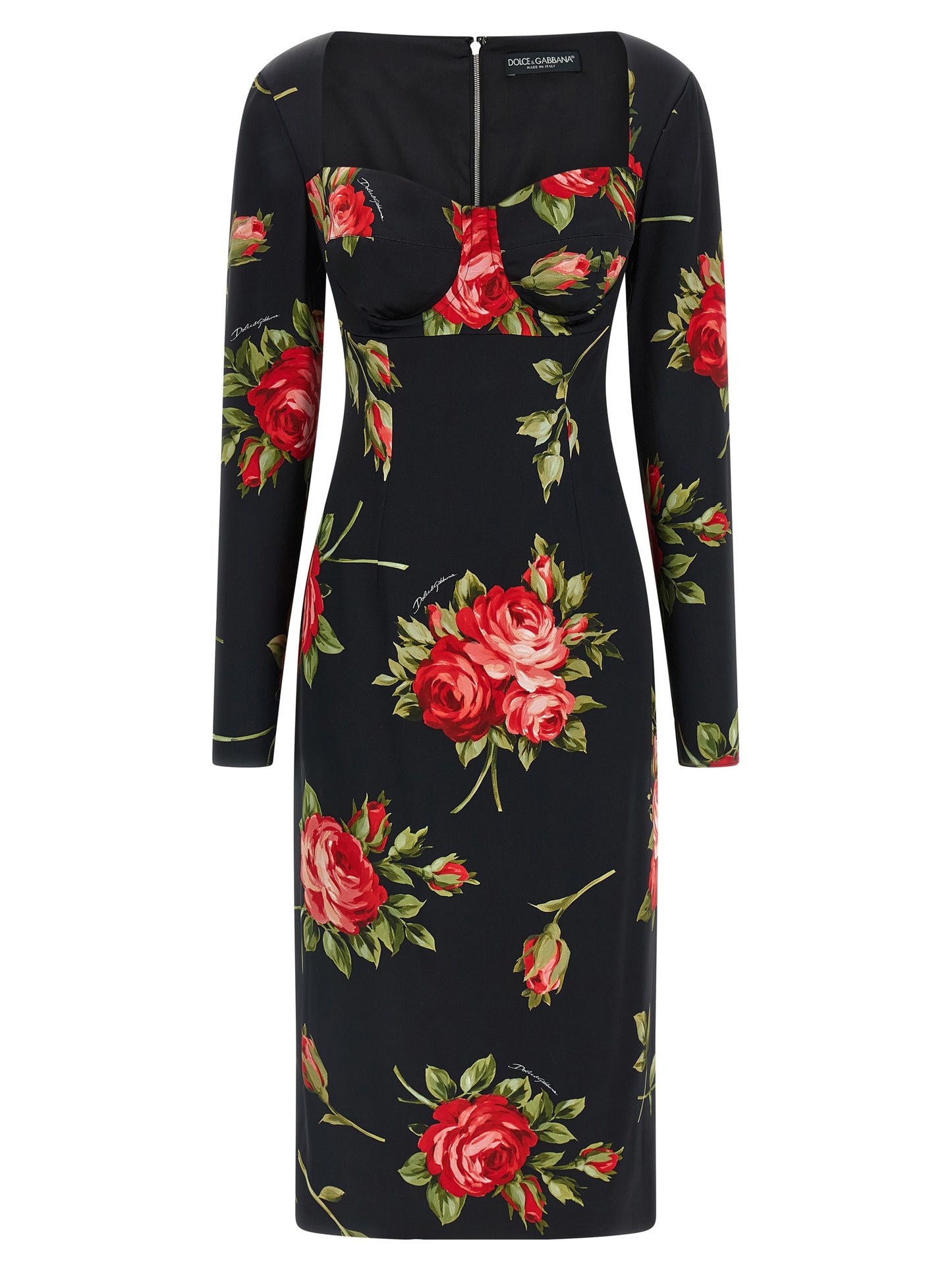 Black Viscose Midi Dress