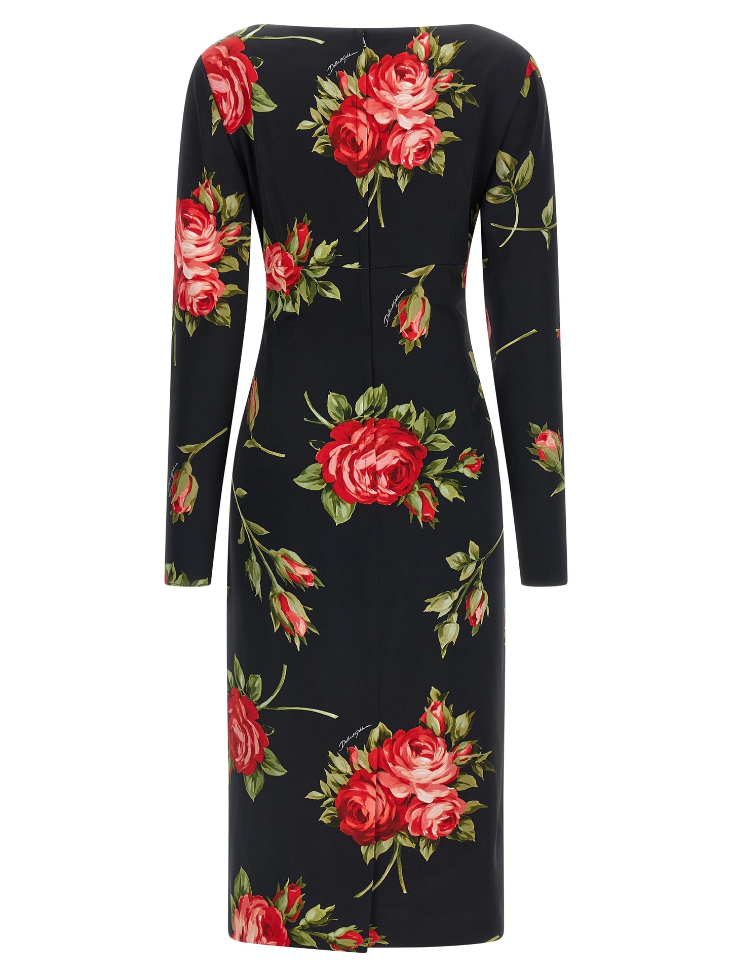Black Viscose Midi Dress