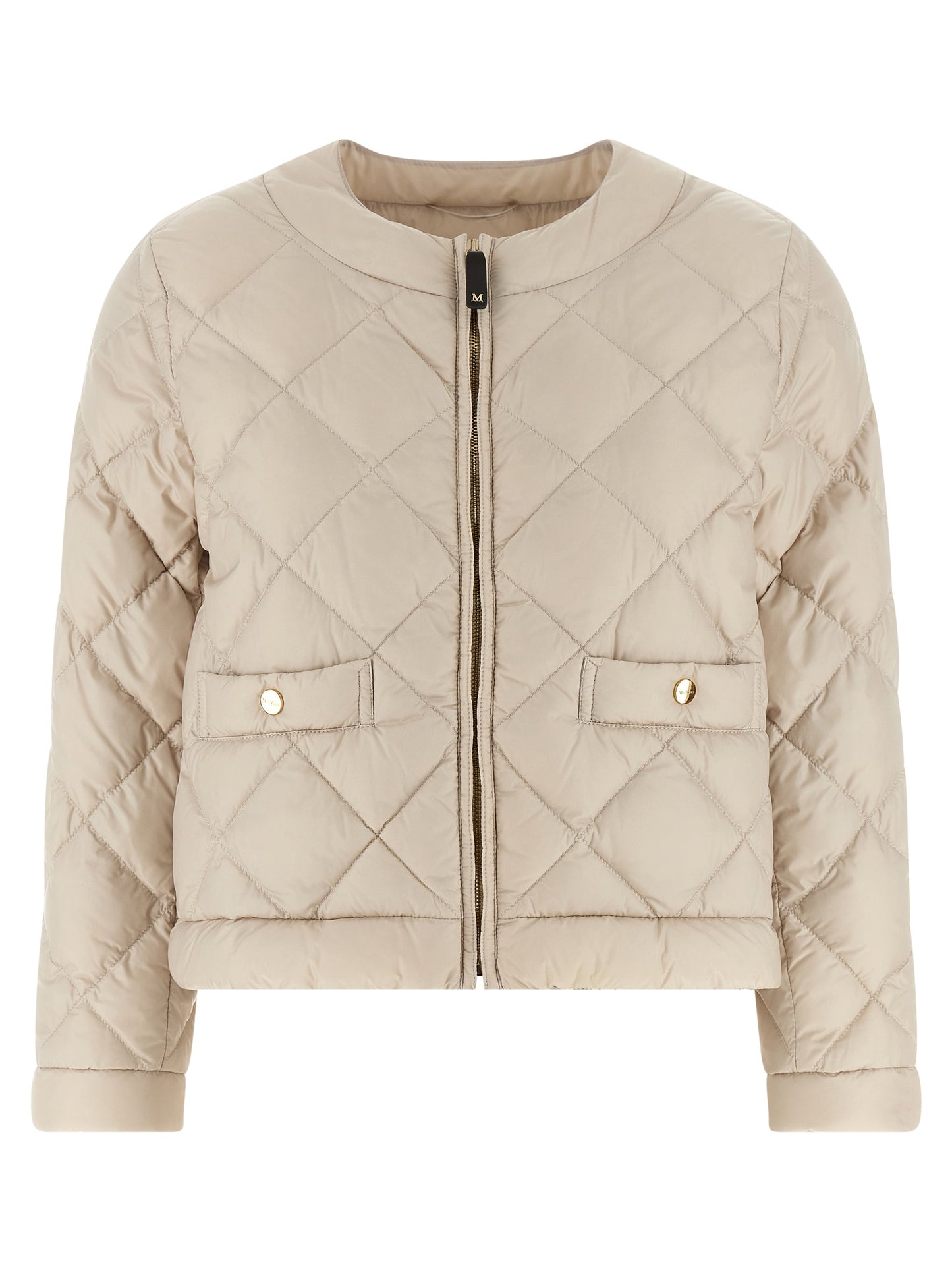 Beige Polyamide Full-Length Jacket