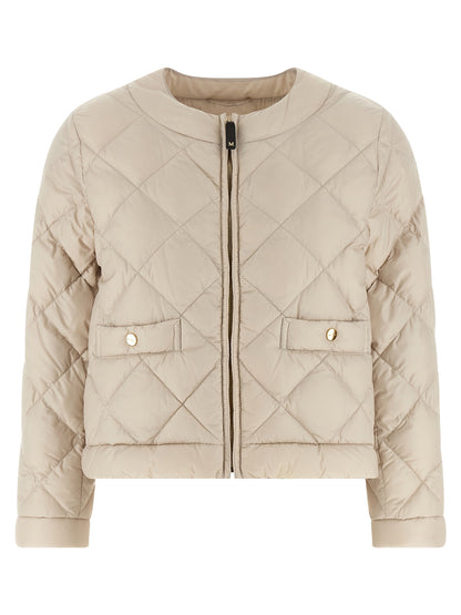 Beige Polyamide Full-Length Jacket