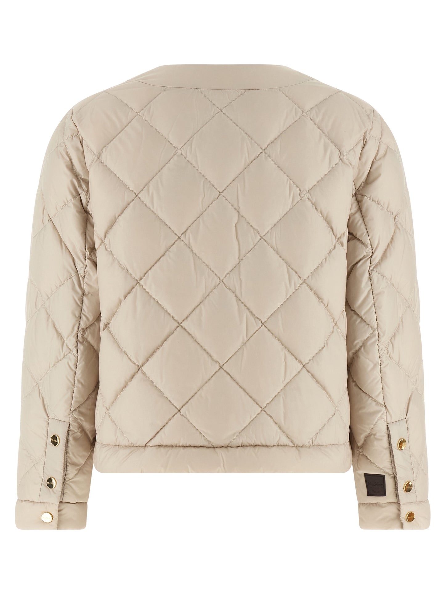 Beige Polyamide Full-Length Jacket