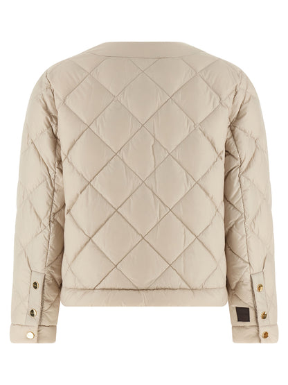 Beige Polyamide Full-Length Jacket