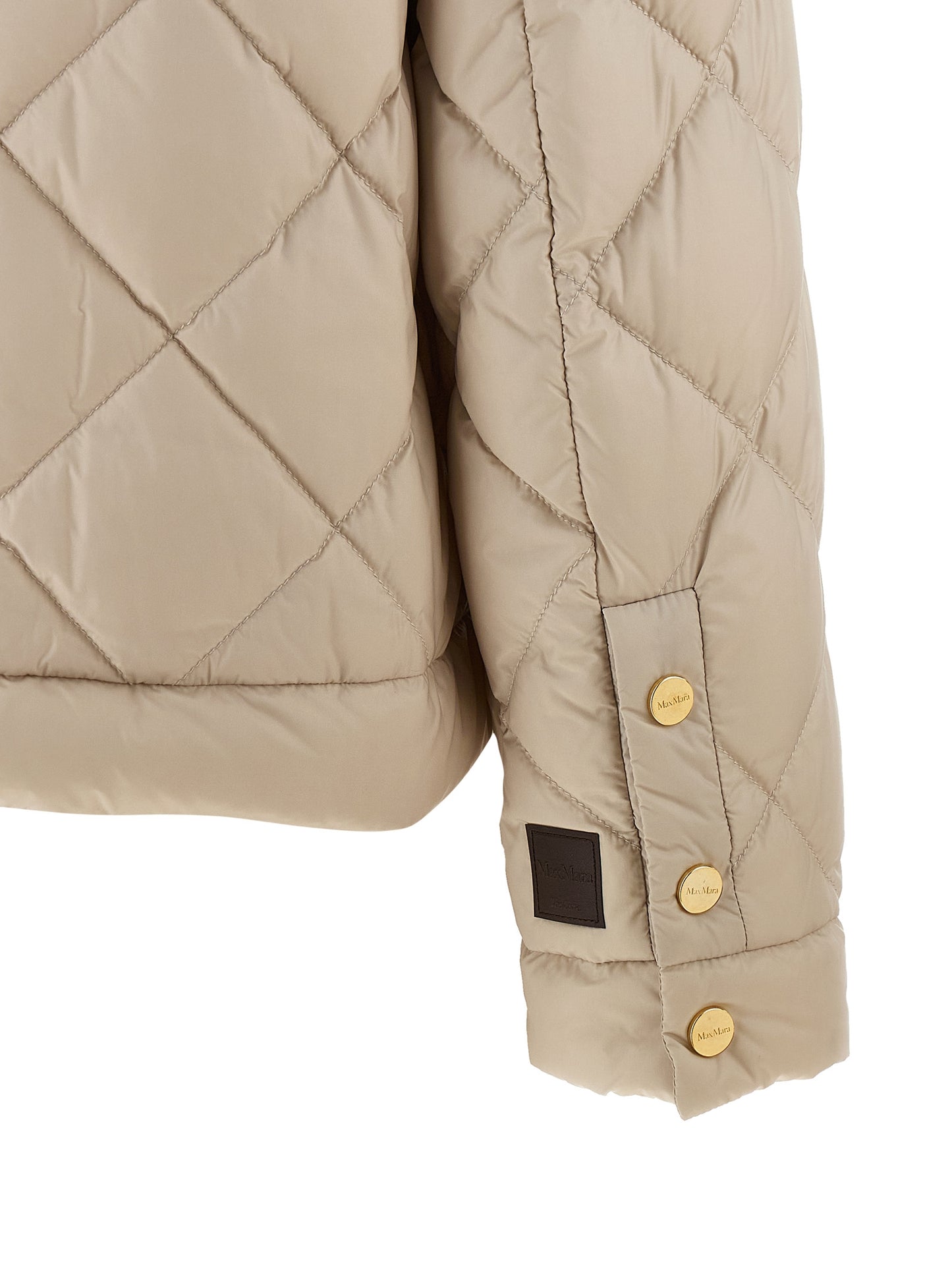 Beige Polyamide Full-Length Jacket