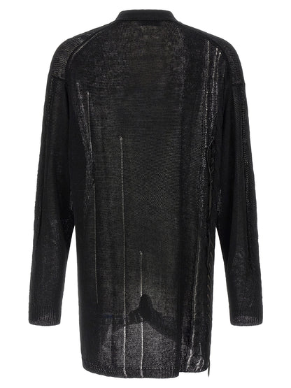 Black Linen Cardigan