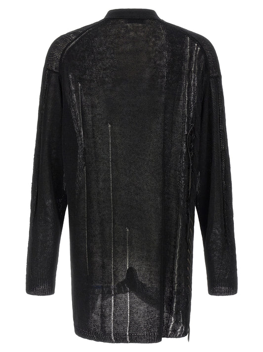 Black Linen Cardigan